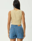Sunday Seersucker Sleeveless Top Lemon Check