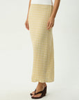 Sunday Seersucker Maxi Skirt Lemon Check