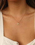 Initial Necklace Cursive Gold A-Z