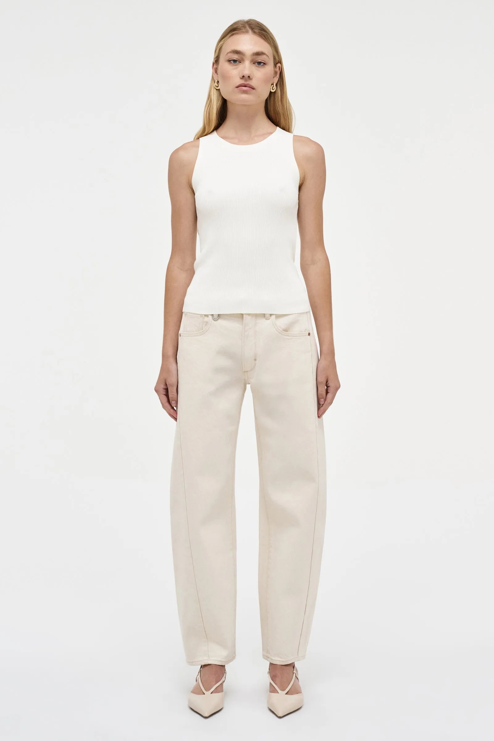 PM Knitted Singlet Off White