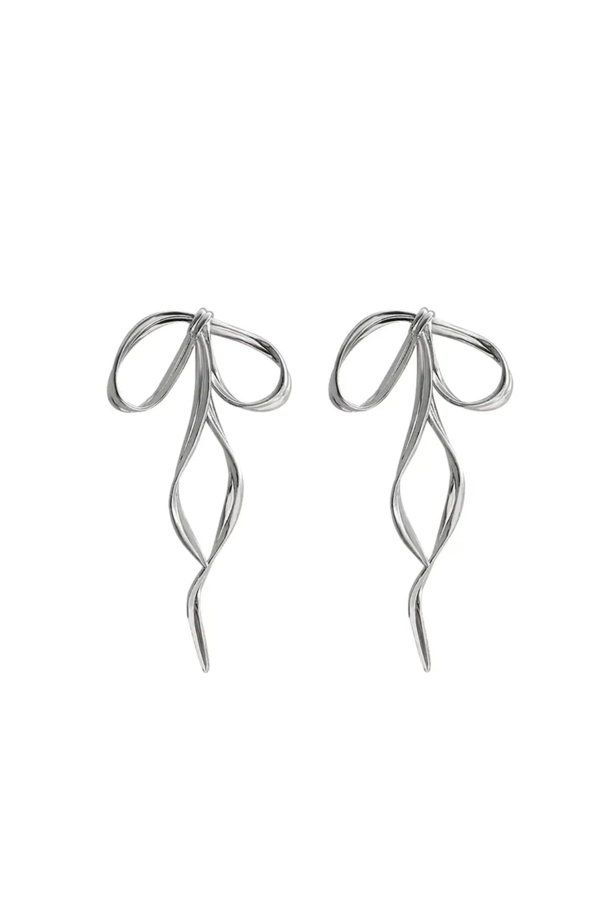 Take A Bow Earrings Silver