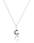 Initial Necklace Bubble Silver