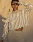 June Cropped Sweater Cream | Taupe