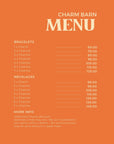 Charm Jewellery Barn menu