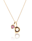 Initial Necklace Bubble With Your Birthstone A-Z