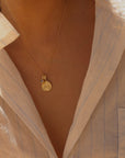 Gemini Coin Necklace With Your Birthstone Gold