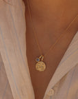 Gemini Coin Necklace With Your Birthstone Gold