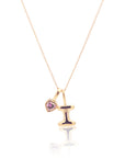 Initial Necklace Bubble With Your Birthstone A-Z