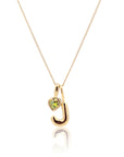 Initial Necklace Bubble With Your Birthstone A-Z