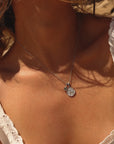 Leo Coin Necklace With Your Birthstone Silver