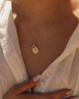 Leo Coin Necklace With Your Birthstone Gold