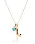 Initial Necklace Bubble With Your Birthstone A-Z