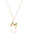 Initial Necklace Bubble Gold A-Z