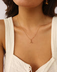 Initial Necklace Cursive Gold A-Z