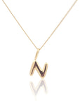 Initial Necklace Bubble Gold A-Z