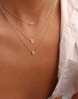Petite Initial Choker Necklace Silver A-Z