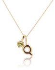 Initial Necklace Bubble With Your Birthstone A-Z