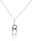 Initial Necklace Bubble Silver