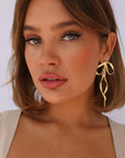 Take A Bow Earrings Gold