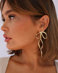 Take A Bow Earrings Gold