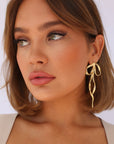 Take A Bow Earrings Gold