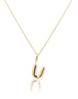Initial Necklace Bubble Gold