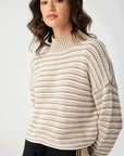 June Cropped Sweater Cream | Taupe