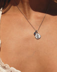 Virgo Coin Necklace With Your Birthstone Silver
