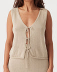 Poppy Organic Cotton Reversible Vest Taupe