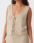 Poppy Organic Cotton Reversible Vest Taupe