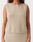 Poppy Organic Cotton Reversible Vest Taupe