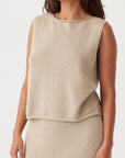 Poppy Organic Cotton Reversible Vest Taupe