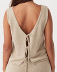 Poppy Organic Cotton Reversible Vest Taupe