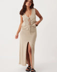 Poppy Organic Cotton Reversible Vest Taupe