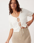 Poppy Reversible Organic Cotton Top Cream