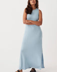 Izi Organic Linen Cotton Maxi Dress Sky