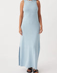 Izi Organic Linen Cotton Maxi Dress Sky
