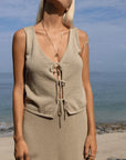 Poppy Organic Cotton Reversible Vest Taupe