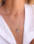 The Paw & Initial Necklace A - Z Silver
