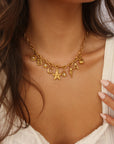 The Annabelle 3 Initial Charm Necklace Gold