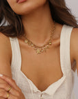 The Annabelle 3 Initial Charm Necklace Gold