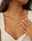Bubble Initial Necklace - Two Letters Gold