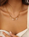 The Paige 3 Initial Charm Necklace Gold