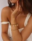 The Penny 3 Initial Charm Bracelet Gold