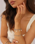 The Penny 3 Initial Charm Bracelet Silver