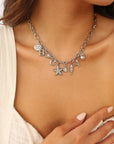 The Annabelle 3 Initial Charm Necklace Silver