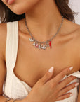 The Caitlin 3 Initial Charm Necklace Silver