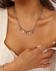 The Paige 3 Initial Charm Necklace Silver