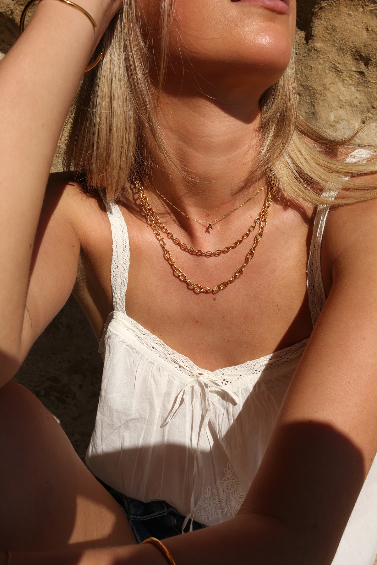Petite Initial, Billie &amp; Molly Stack Gold