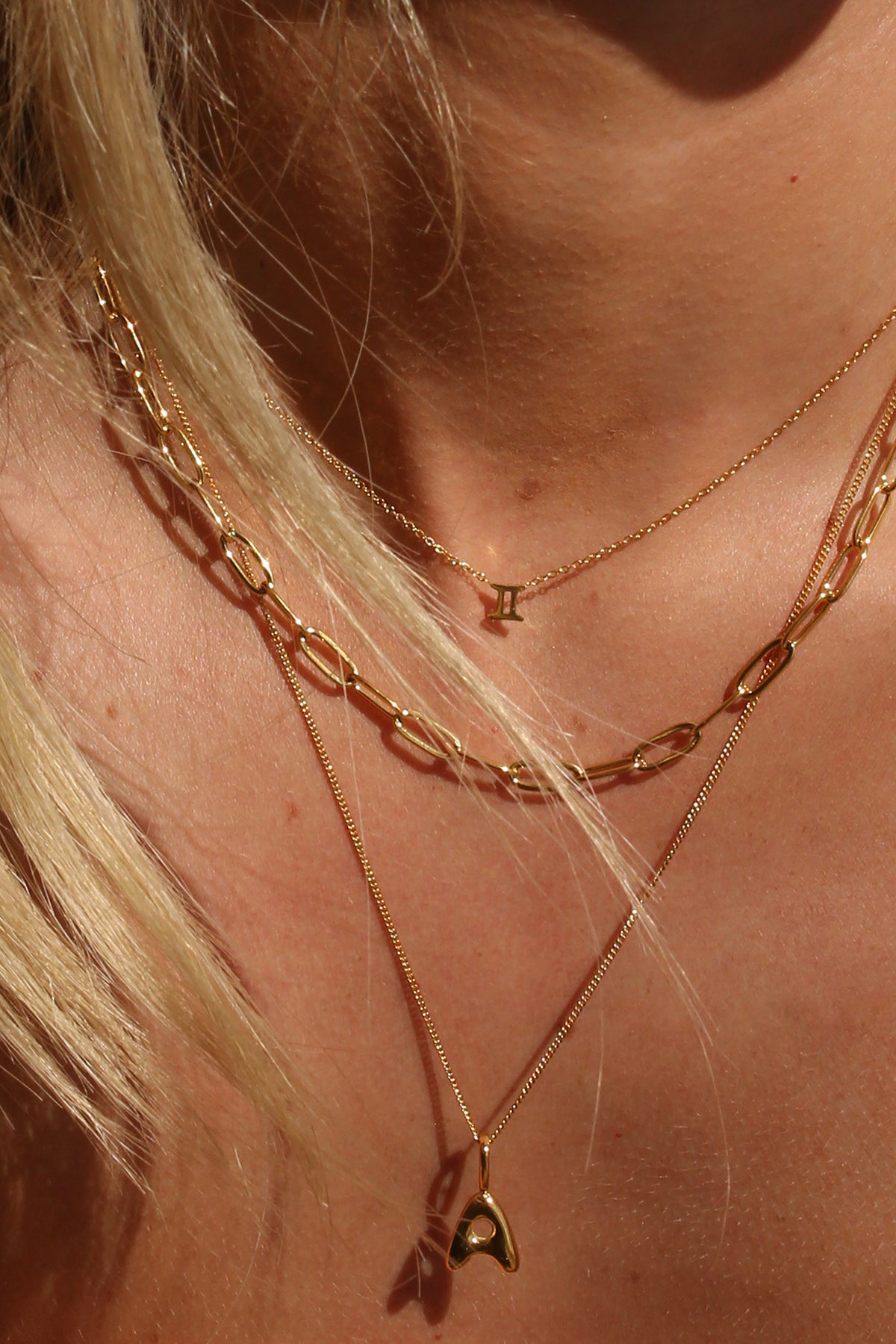 Petite Zodiac &amp; Bubble Initial Stack Gold